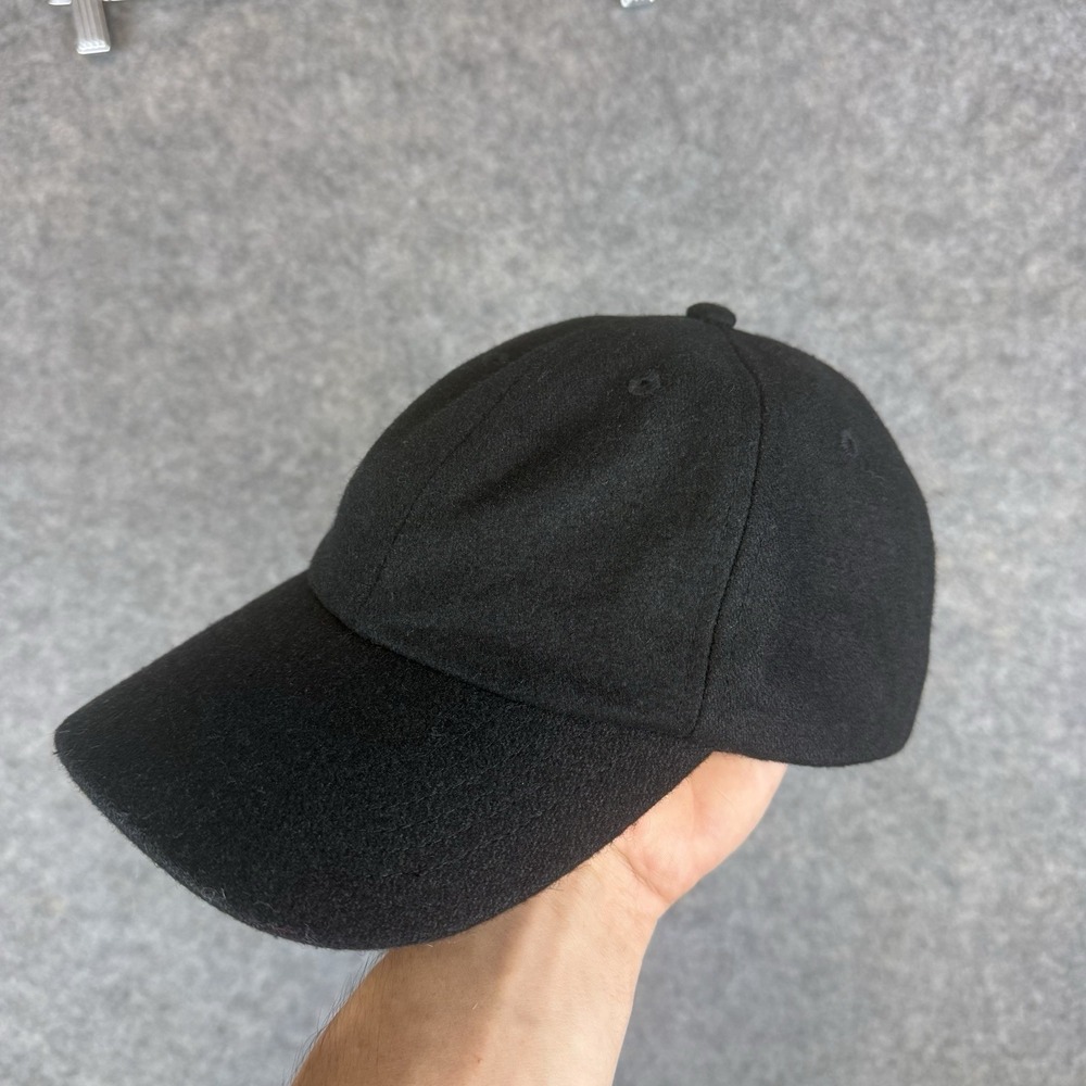 Lift Down Hat Cap Leather Strap Back Black Wool Blend Casual Workwear Warm